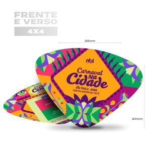 Abanador Modelo 02 Triplex 250g (1 face do papel brilho e outra fosca). 20x28cm 4x4  Faca de corte 
