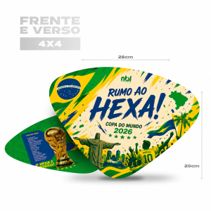 Abanador personalizado Modelo 02 Triplex 250g (1 face do papel brilho e outra fosca). 20x28cm 4x4  Faca de corte 