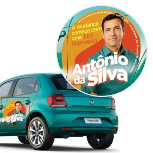 ADESIVO LEITOSO REDONDO ELEIÇÕES Adesivo Leitoso Brilho Promocional  Colorida   