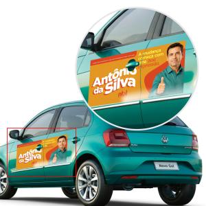 Adesivo Leitoso Lateral Eleições Adesivo Leitoso Brilho Promocional  Colorida  Quadrado 