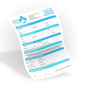 Atestado de Saúde para viagens personalizado para clínicas veterinárias offset 90g 21x29,7 4x0  Colagem no topo 