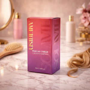 Caixa CARTUCHO para perfume capilar de 50ML Triplex 250g 11,5x6,4x5  Laminação Brilho ou Fosco Faca de corte 