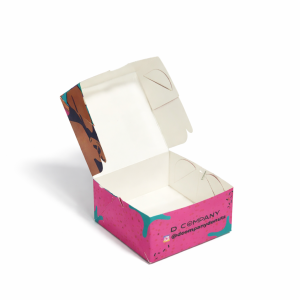 CAIXA BASCULANTE PARA DONUT, DOCES OU SALGADOS Triplex 250g 9x9x5 4x0 Laminação interna Faca de corte 