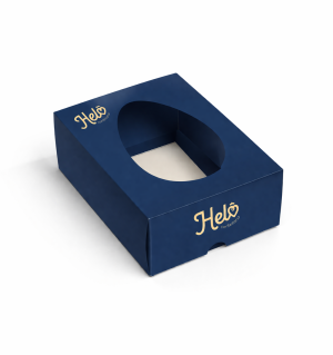 CAIXA PARA OVO INDIVIDUAL PERSONALIZADO Triplex 250g 13x18x6,5 4x0  Faca de corte 