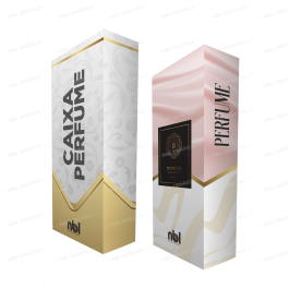 Caixa para Perfume Tríplex 250g Tamanho fechado 14,6x7,2x3cm 4x0 Colorida Plastificado Lado de Fora Colado 