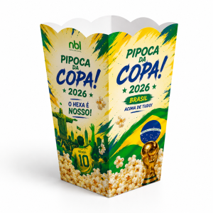 CAIXA PARA PIPOCA PERSONALIZADA (GRANDE) TRIPLEX 2502G 25,5x10x10 4x0 Fundo automático Faca de corte/vinco 