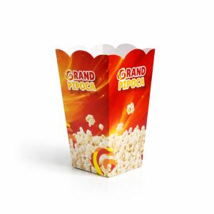 CAIXA PARA PIPOCA PERSONALIZADA (MÉDIA) Triplex 250g 18X9X9 4X0 Fundo automático Faca de corte e vinco 