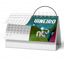 Calendário de Mesa Folhas Encadernadas