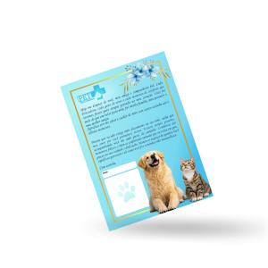 Card de despedida personalizado TRIPLEX 250G 10x14cm 4x0 sem revestimento Corte reto 