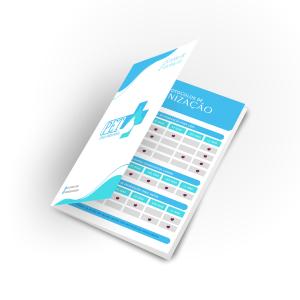 Cartão de vacina personalizado para petshop e clínica veterinária Offset 180g 10x14 4x4  Corte reto + encadernação canoa 