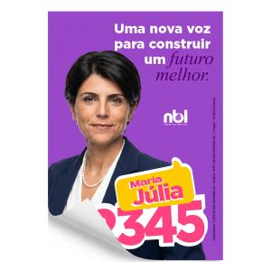 Cartaz Eleições Couchê 90g  4x0 (Colorido 1 lado).  Corte reto 