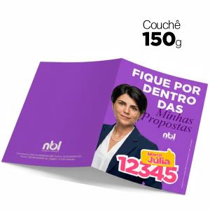 FOLDERS A3 - COUCHÊ 150G ELEIÇÕES Couchê Brilho 150g 29,7x42cm 4x4 (Colorido 2 lados).  Opções de Dobra 