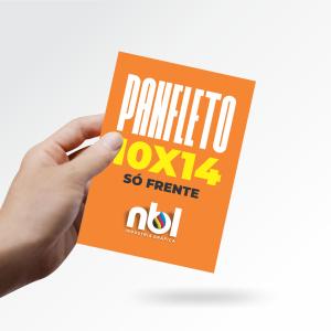 Panfletos promocionais Couche Brilho 90g 10x14cm 4x0 (Colorido 1 lado).  Corte reto 