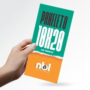 Panfletos promocionais Couche Brilho 80g 10x20cm 4x0 (Colorido 1 lado).  Corte reto 