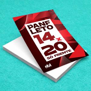 Panfletos promocionais Couche Brilho 80g 14x20cm 4x0 (Colorido 1 lado).  Corte reto 