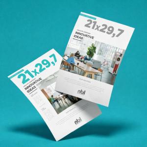 Panfletos Promocionais Couche Brilho 90g 21x29,7cm 4x4 (Colorido 2 lados).  Corte reto 