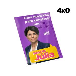 Santão 10x14cm Só Frente ELEIÇÕES Couche Brilho 90g 10x14cm 4x0 (Colorido 1 lado).  Corte reto 