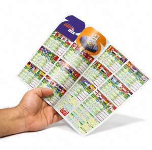 Tabela da Copa do Mundo 2026 | 28X20cm | 1/2 dobras Couchê 90g 20X28CM 4X4  Vinco + dobra 