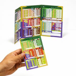 Tabela da Copa do Mundo 2026 | 30x14cm | 2 dobras Couchê 115g 21x29,7cm 4X4  Vinco + dobra 
