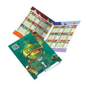 Tabela da Copa do Mundo 2026 | Tamanho A4 | 1 dobra Couchê 115g 21x29,7cm 4X4  Vinco + dobra 