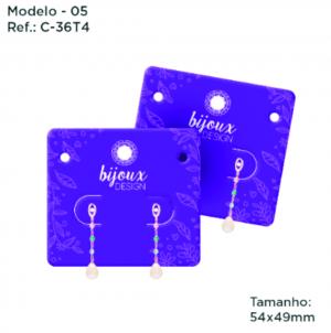 Tags Bijouteria Cartão Triplex 250g 5.4x4.9cm 4x0 (Colorido 1 lado)  Corte Especial Modelo 05